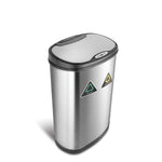 Nine Stars 13.2 Gallon Stainless Steel Motion Sensor Recycle Trash Can (DZT-50-13R)