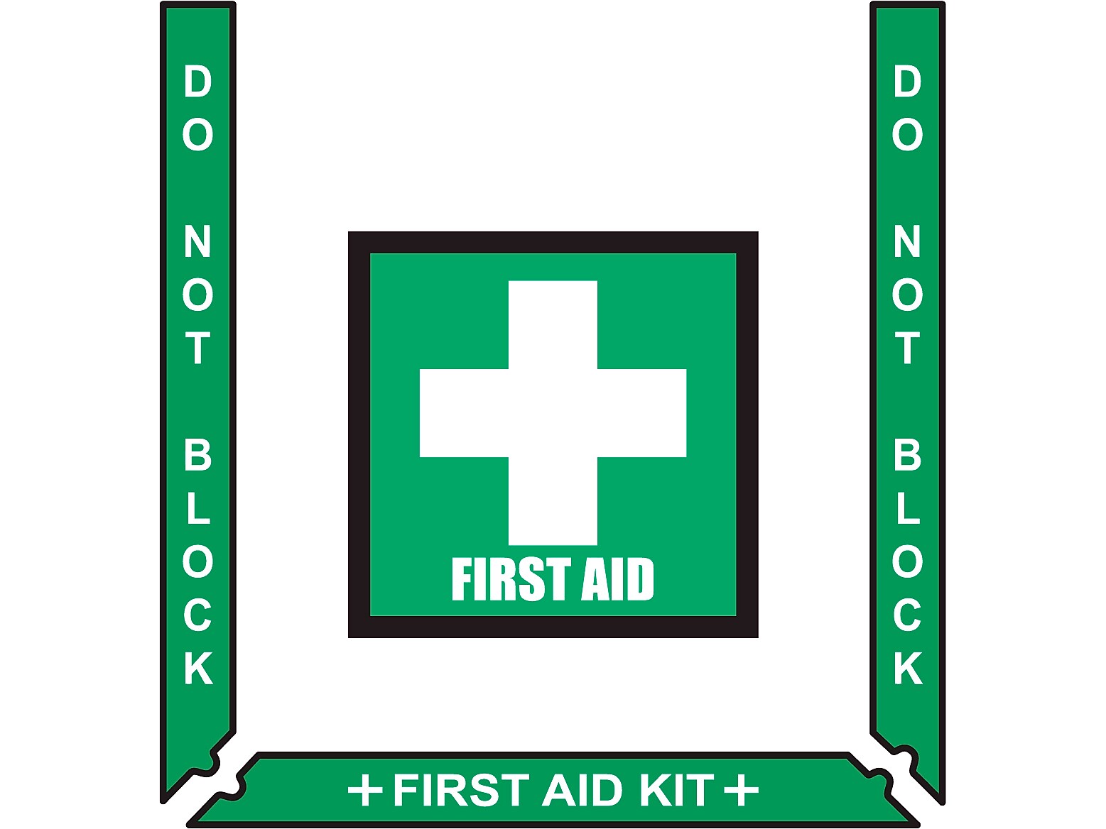 Stop-Painting Superior Mark Medical Equipment Floor Sign Kit, Green/White (IN-40-945-V)