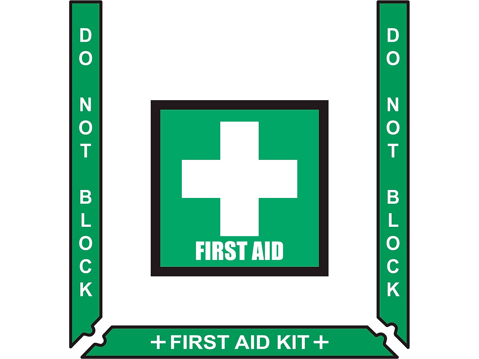 Stop-Painting Superior Mark Medical Equipment Floor Sign Kit, Green/White (IN-40-945)