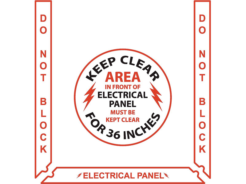 Stop-Painting Superior Mark Electrical Panel Floor Sign Kit, Red/Black/White (IN-40-929-V)