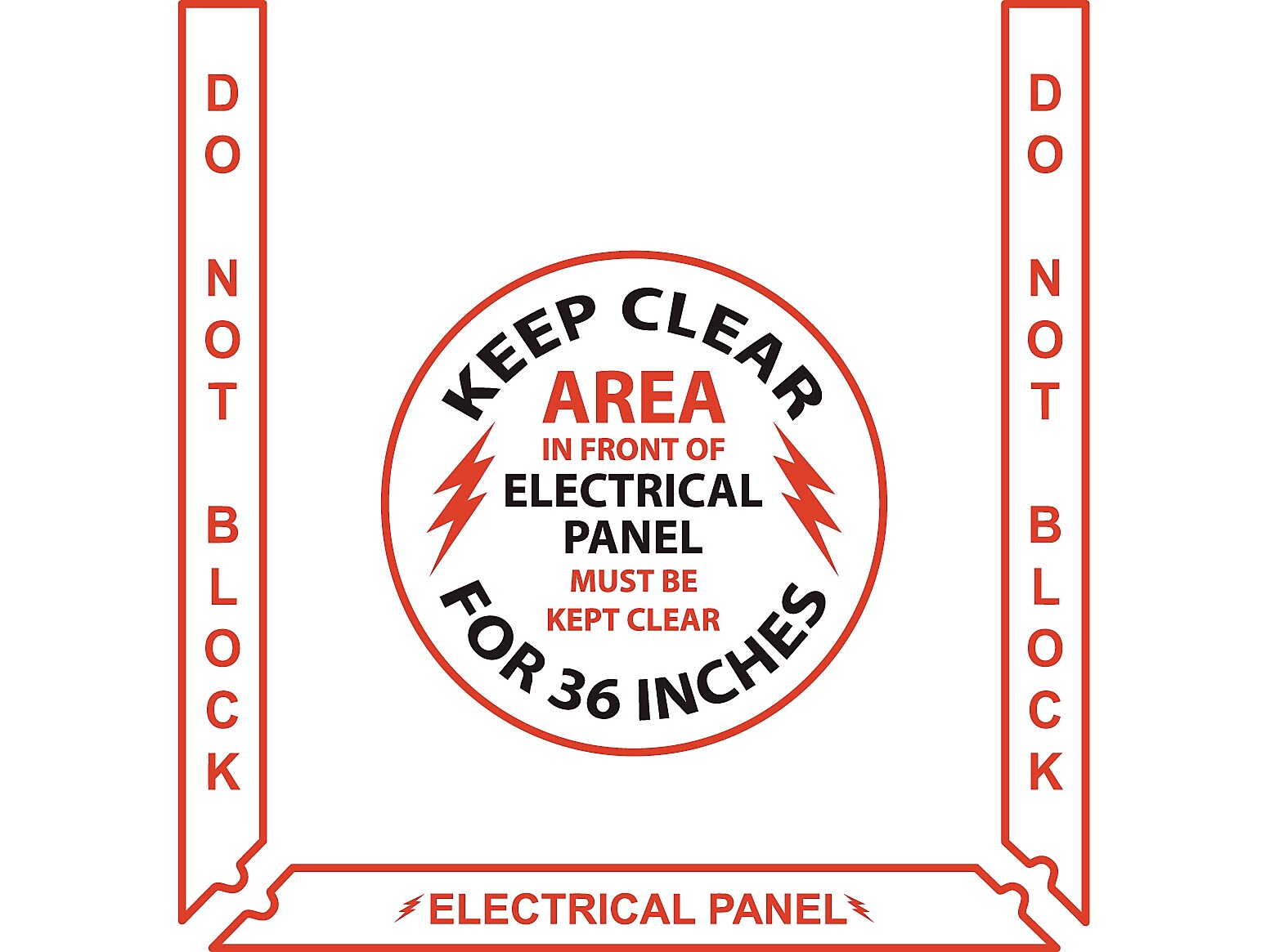 Stop-Painting Superior Mark Electrical Floor Sign, Red/Black/White (IN-40-929)