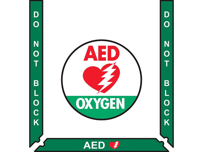 Stop-Painting Superior Mark AED Floor Sign Kit, Green/Red/White (IN-40-928)