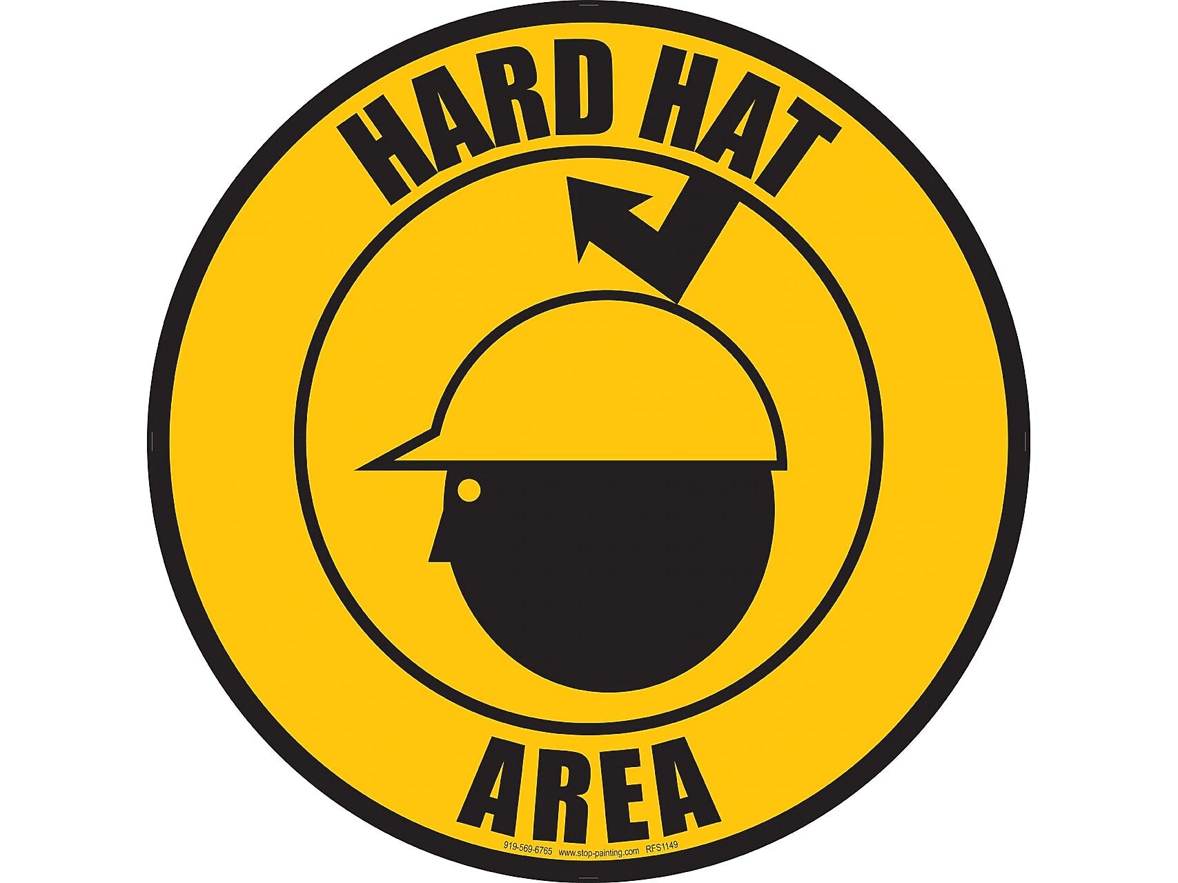 Stop-Painting Personal Protection Floor Sign, Yellow/Black (RFS1149)