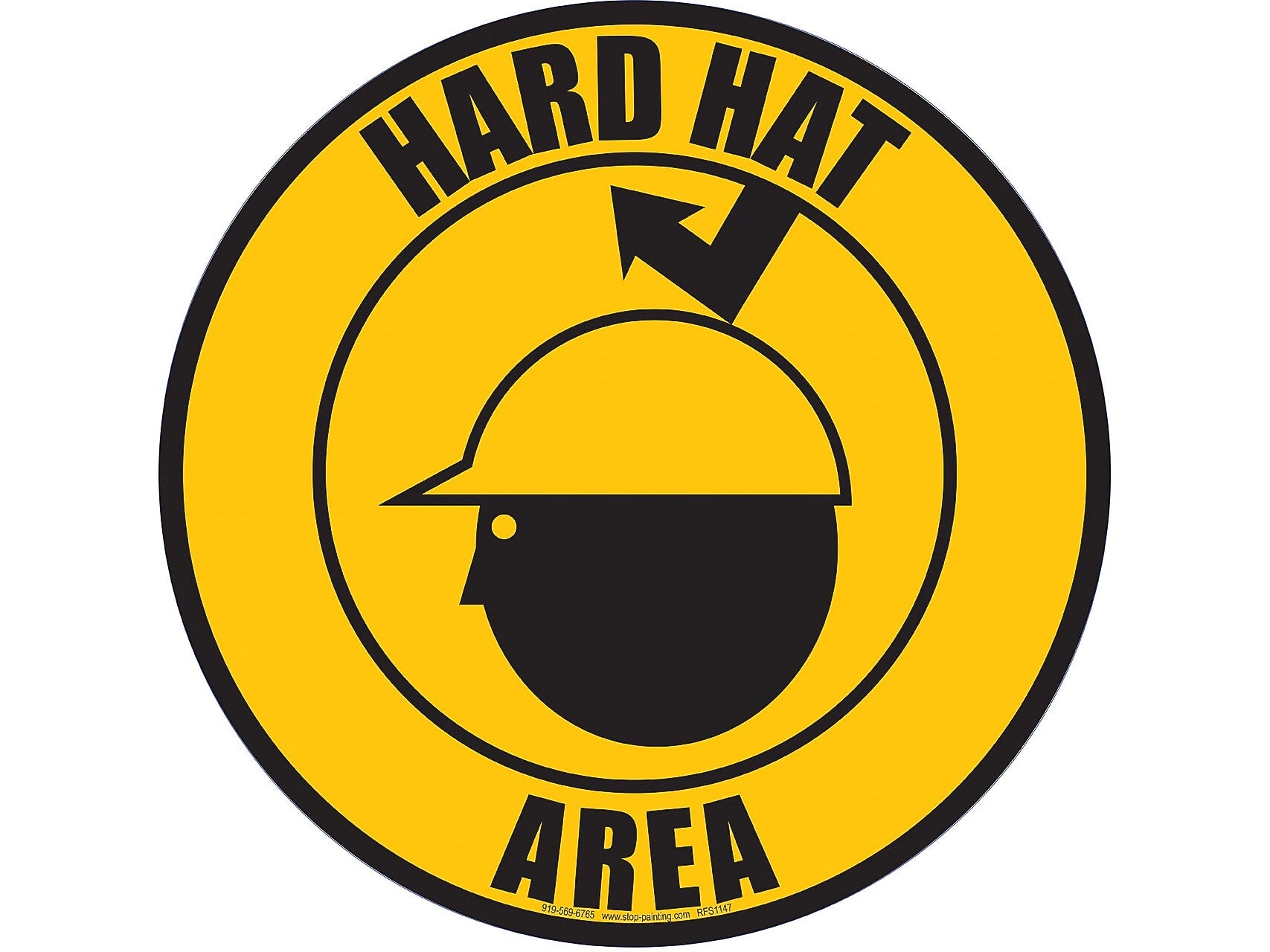 Stop-Painting Personal Protection Floor Sign, Yellow/Black (RFS1147)
