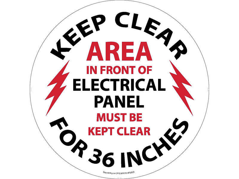 Stop-Painting Electrical Floor Sign, Black/Red/White (RFS0857)