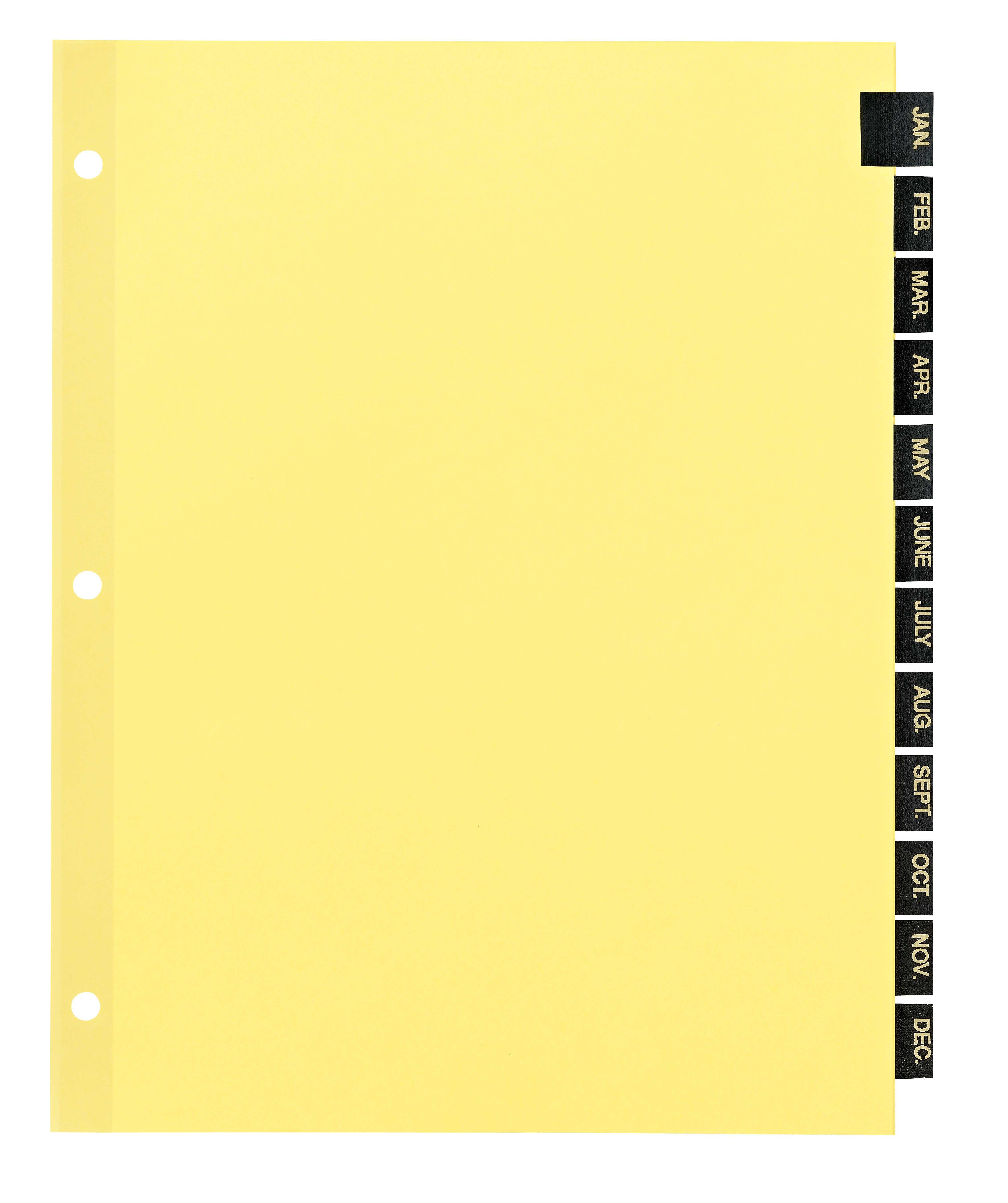 Avery Office Essentials Paper Monthly Dividers, 12-Tab, Black (11484)