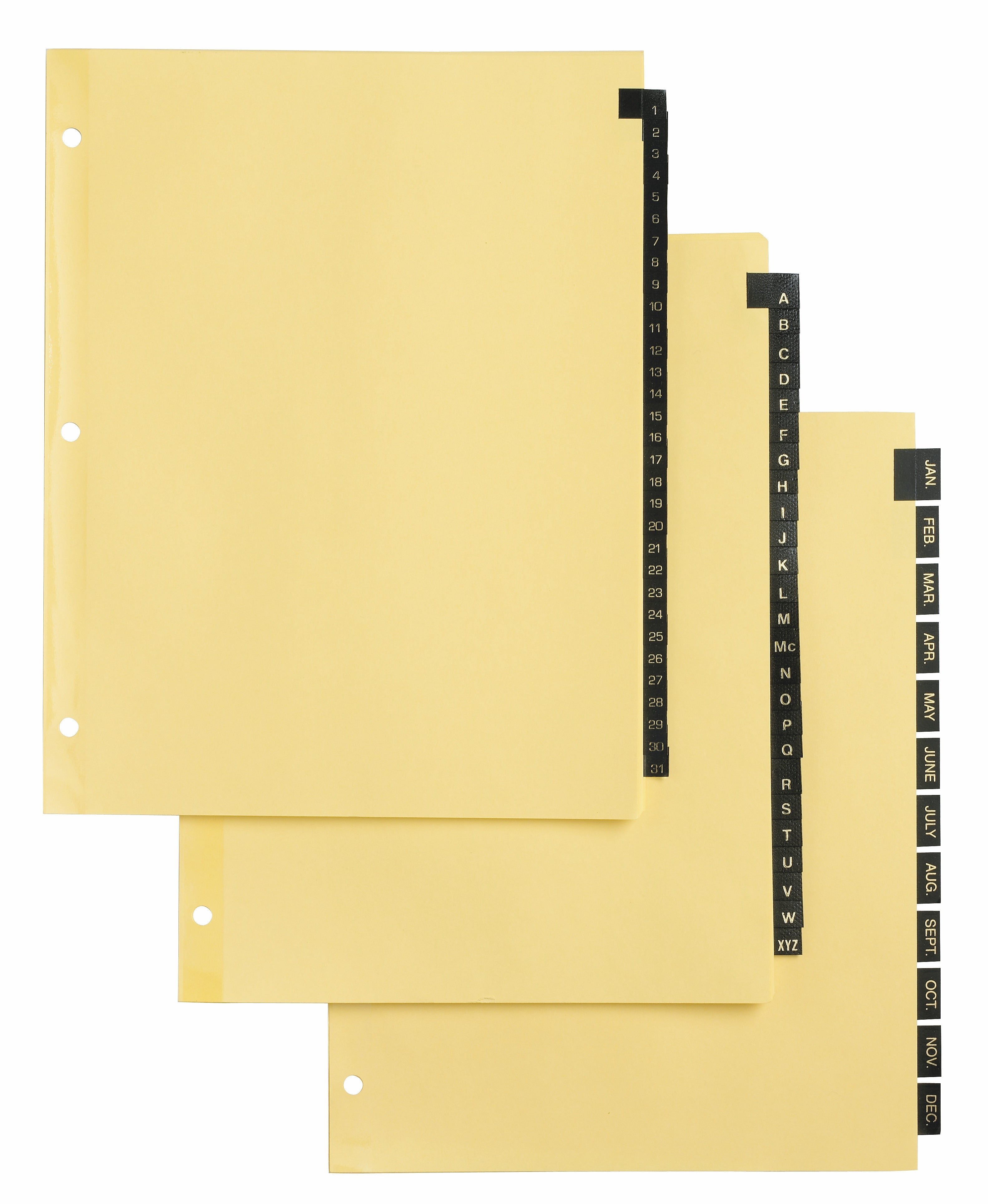 Avery Office Essentials Paper Monthly Dividers, 12-Tab, Black (11484)