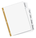 Avery Big Tab Write & Erase Paper Dividers, 5 Tabs, White, Gold Reinforced, 48 Sets/Carton (23075)