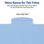 Avery Big Tab Write & Erase Plastic Divider, 8 Tabs, Multicolor, 1 Set (16171)