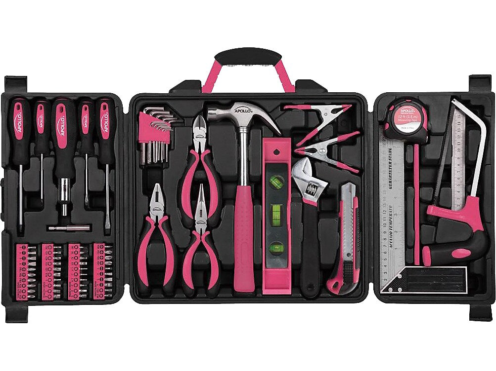 Apollo Tools Household Tool Kit Pink, 71 Pieces (DT0204P)