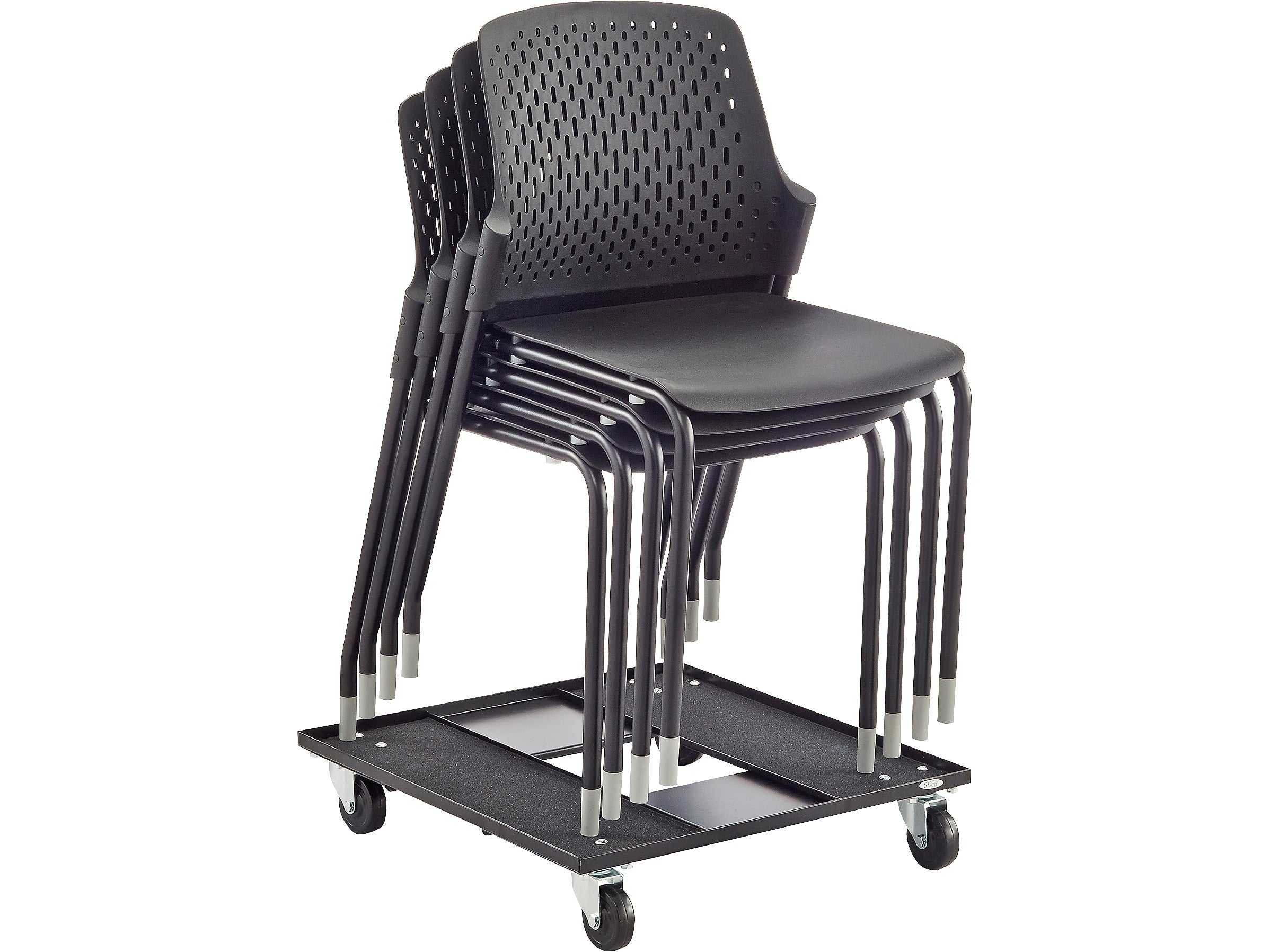 Safco Next High-Impact Polypropylene Office Chair, Black, 4/Carton (4287BL)