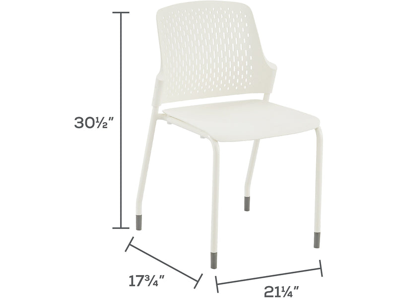 Safco Next High-Impact Polypropylene Office Chair, White, 4/Carton (4287WH)