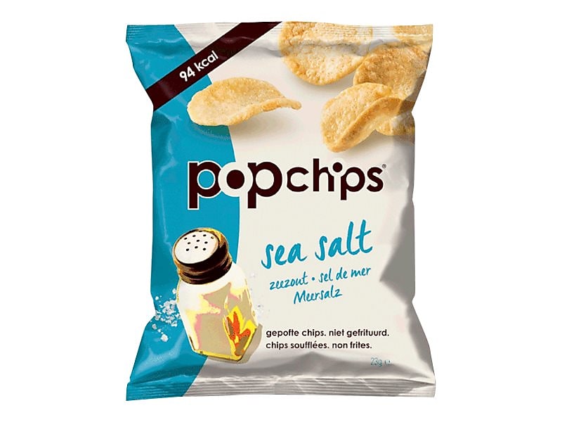 popchips Sea Salt Potato Chips, 0.8 oz., 24/Carton (SMC71100)