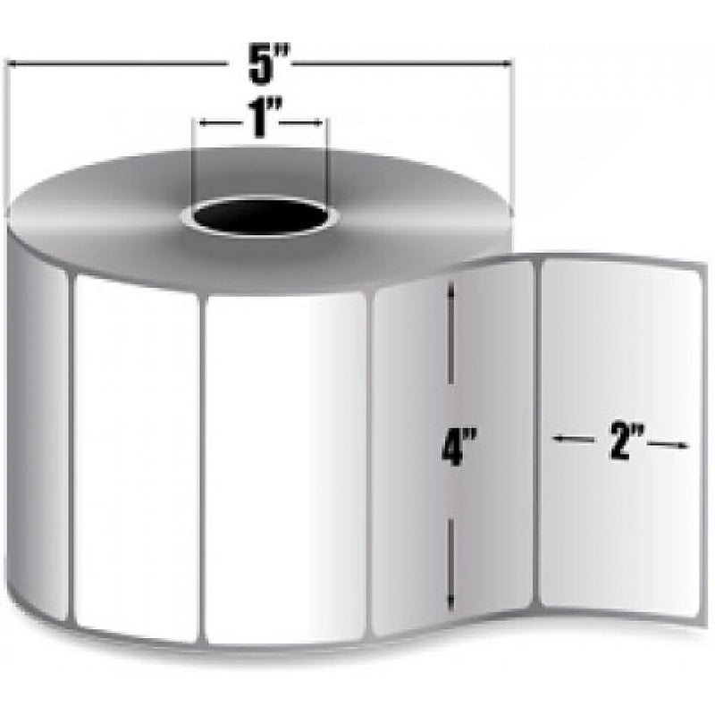 Zebra Z-Select 4000T Thermal Multipurpose Labels, 2" x 4", Bright White, 1,370 Labels/Roll, 6 Rolls (10009530)