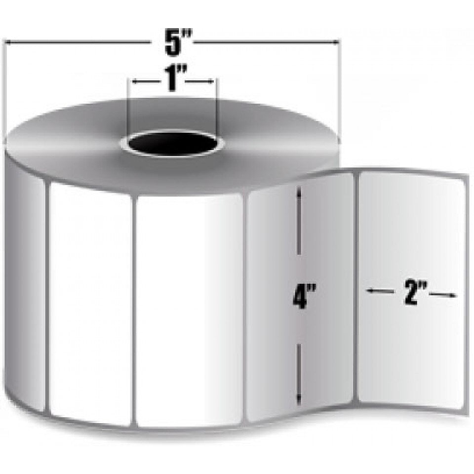 Zebra Z-Select 4000T Thermal Multipurpose Labels, 2" x 4", Bright White, 1,370 Labels/Roll, 6 Rolls (10009530)