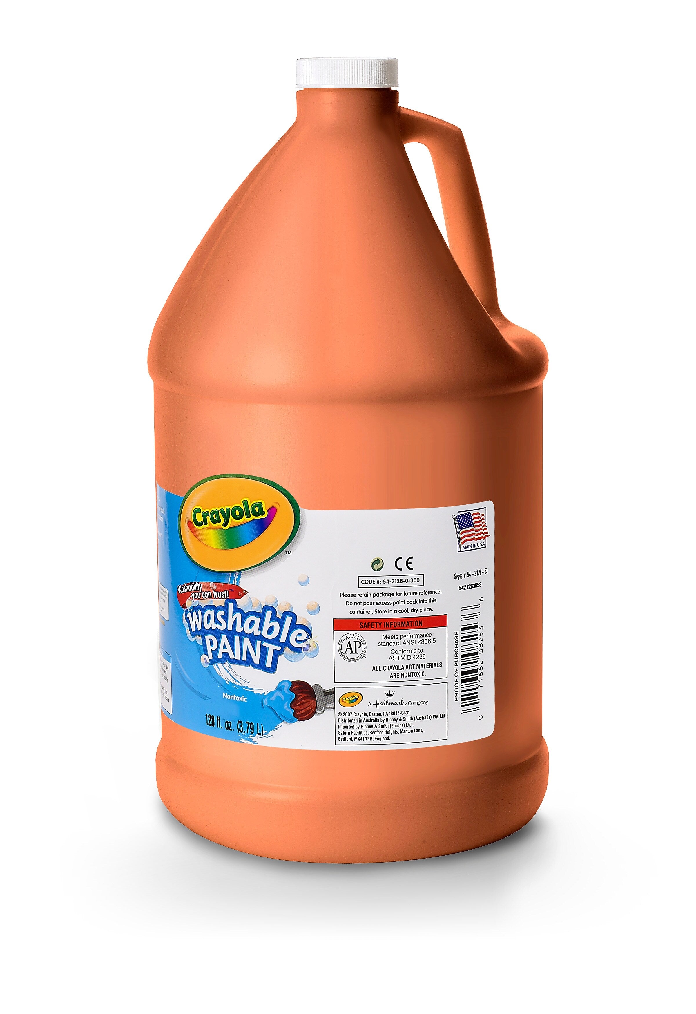 Crayola Washable Paints, Orange, 1 Gallon (54-2128-036)