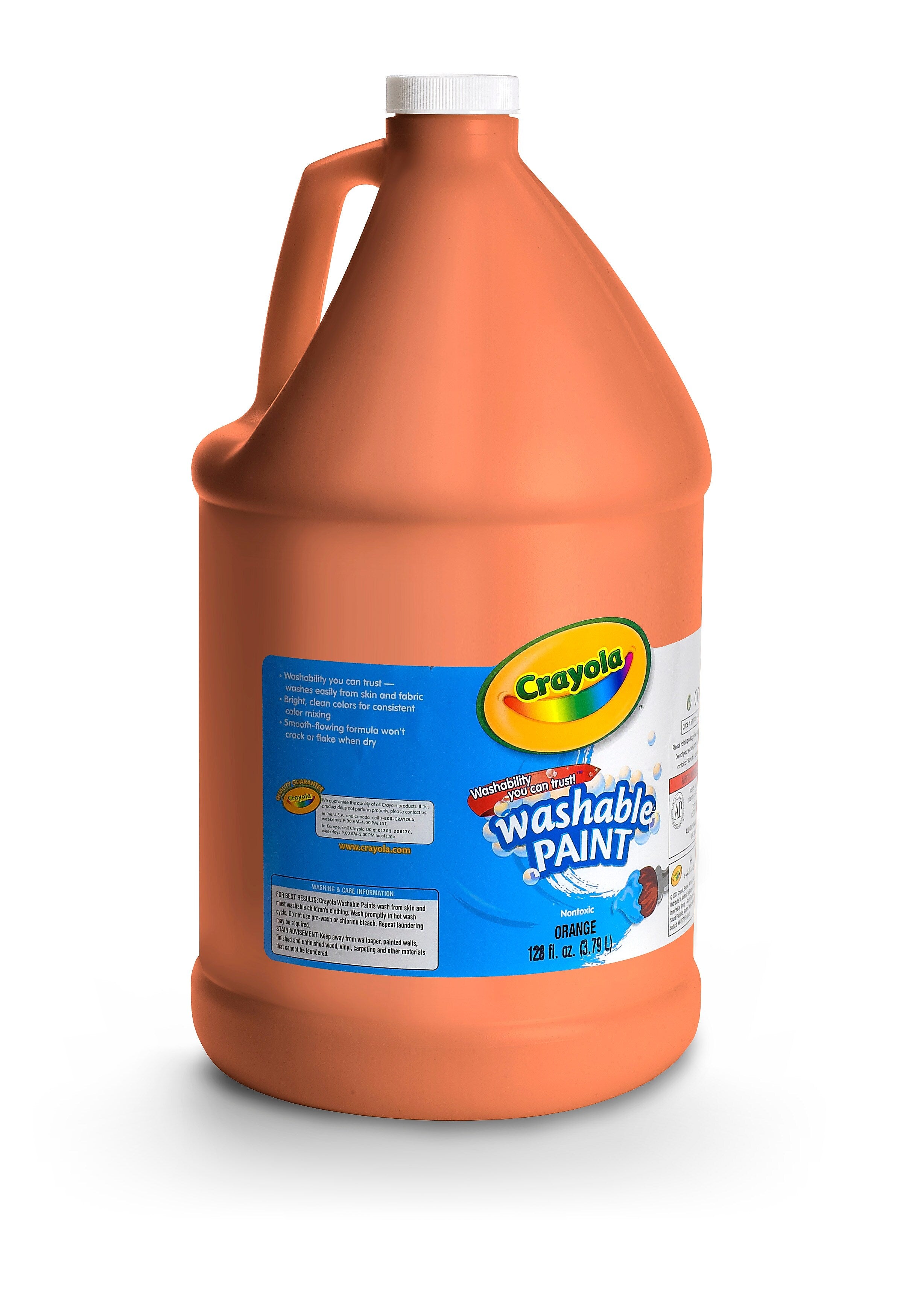 Crayola Washable Paints, Orange, 1 Gallon (54-2128-036)