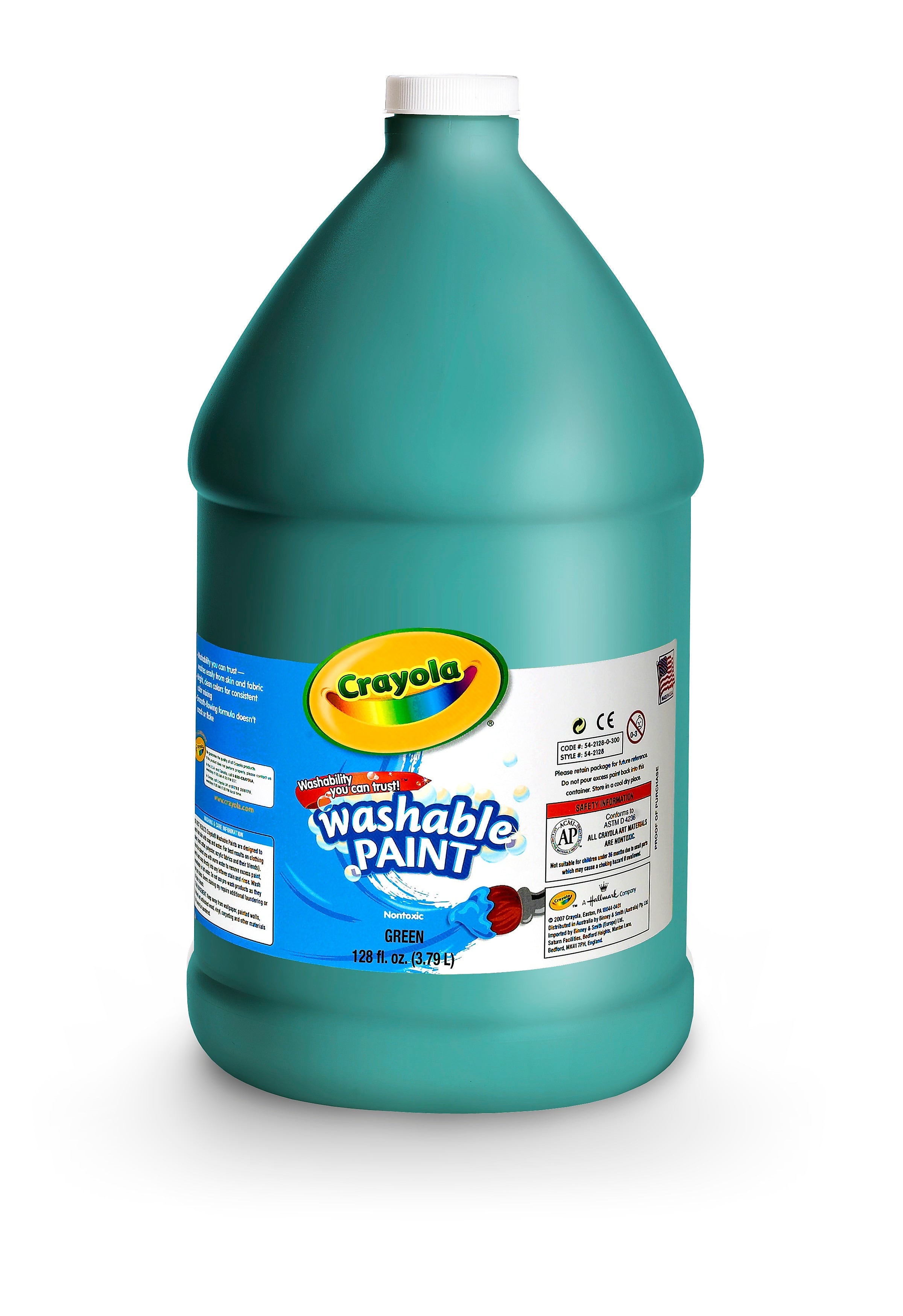 Crayola Washable Kid's Paint, Green, Gallon (54-2128-044)
