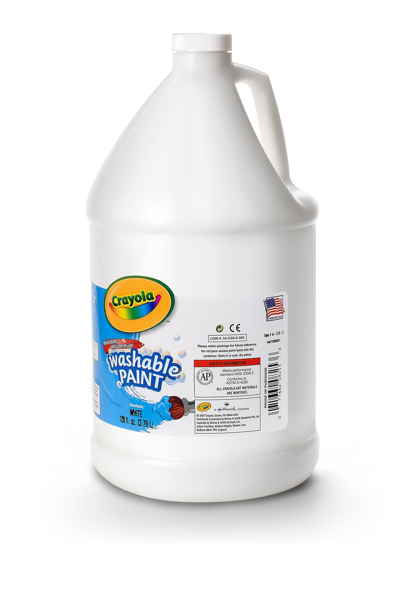 Crayola Washable Paints, White, 1 Gallon (54-2128-053)