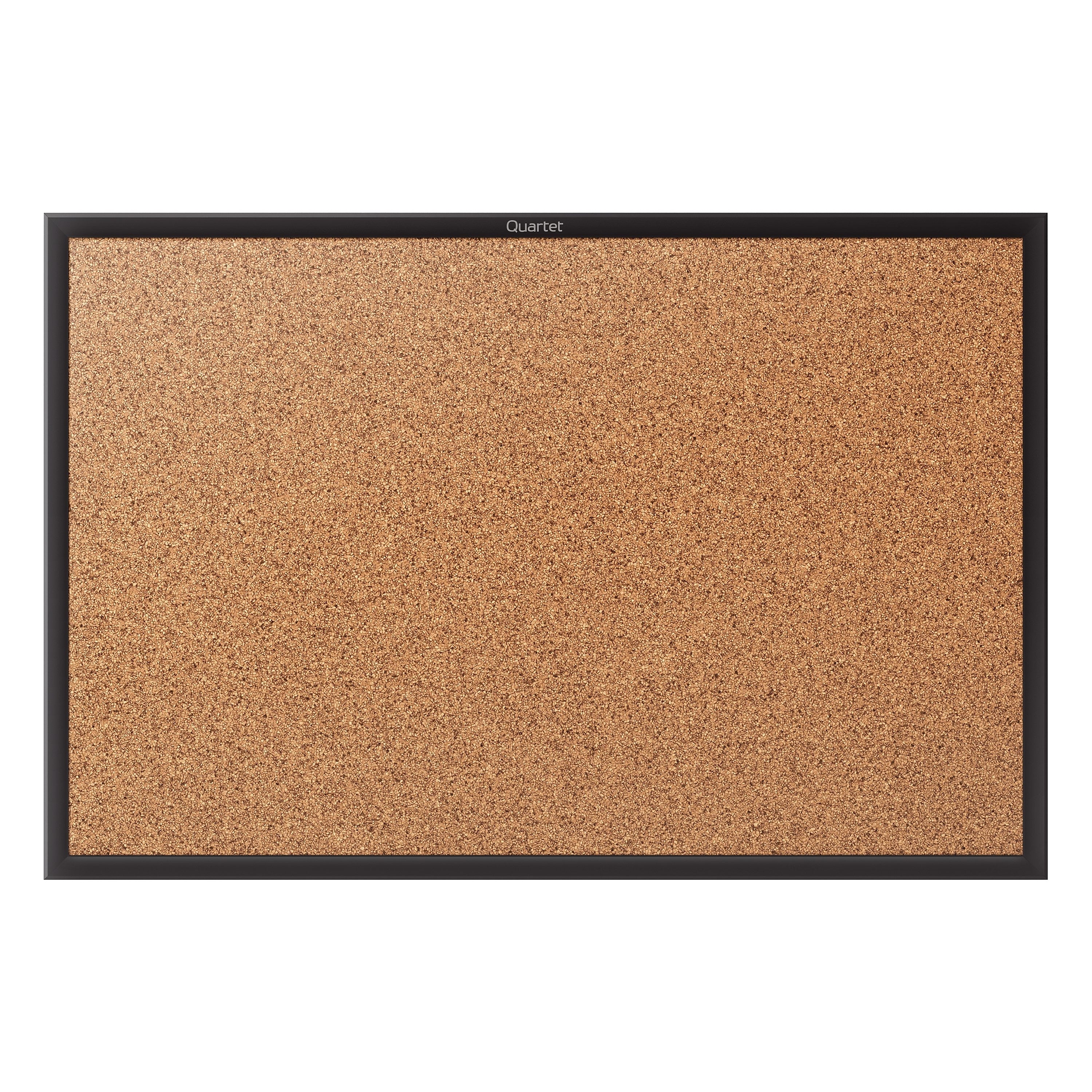 Quartet Classic Cork Bulletin Board, Black Aluminum Frame, 3'H x 4'W (2304B)