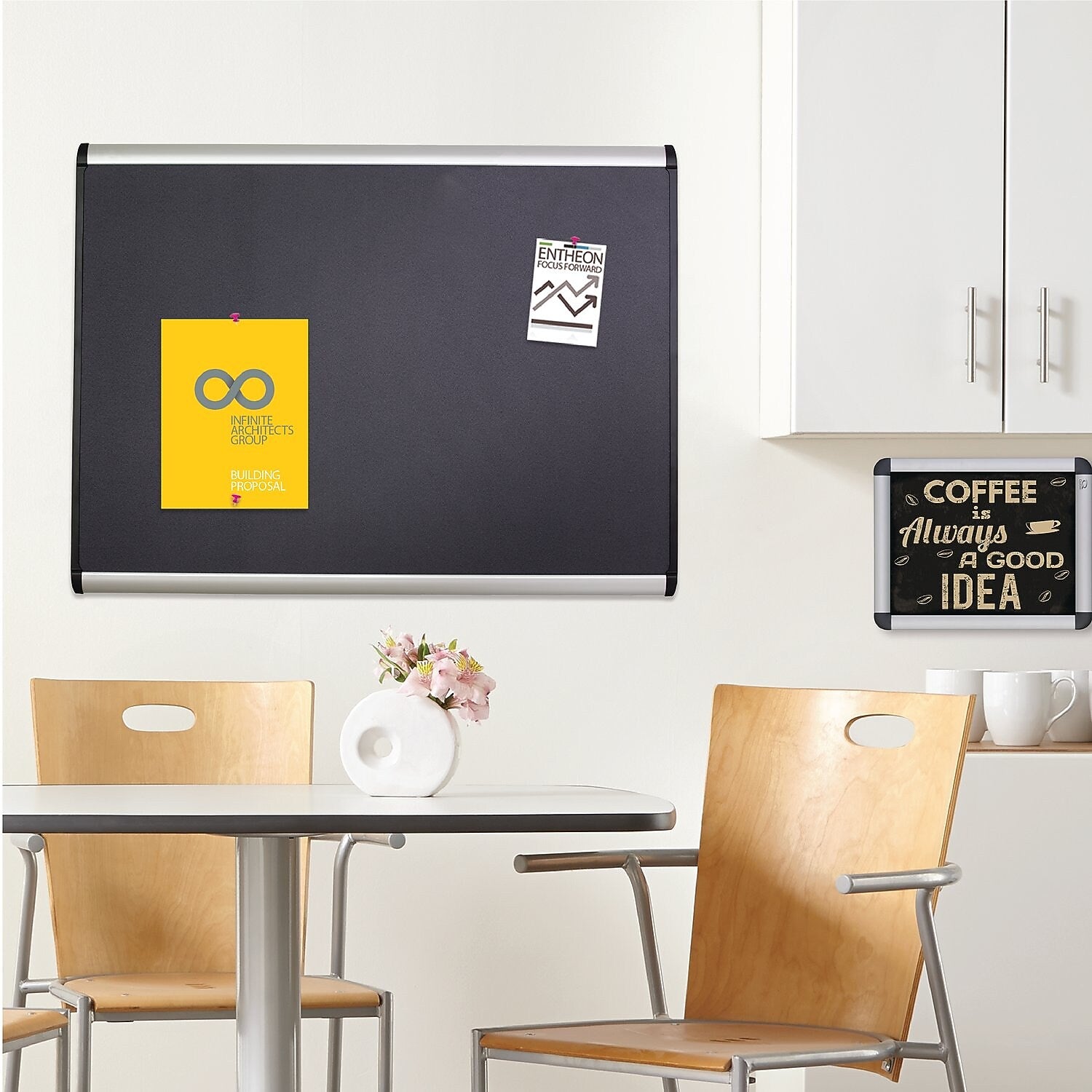 Quartet Prestige Plus Magnetic Fabric Bulletin Board, , 2'H x 3'W, Aluminum Frame (MB543A)