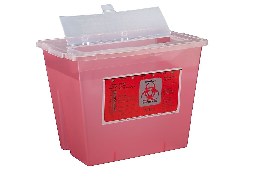Bemis Sharps Container, 2 Gallon, Red, 5/Pack (102030-5)