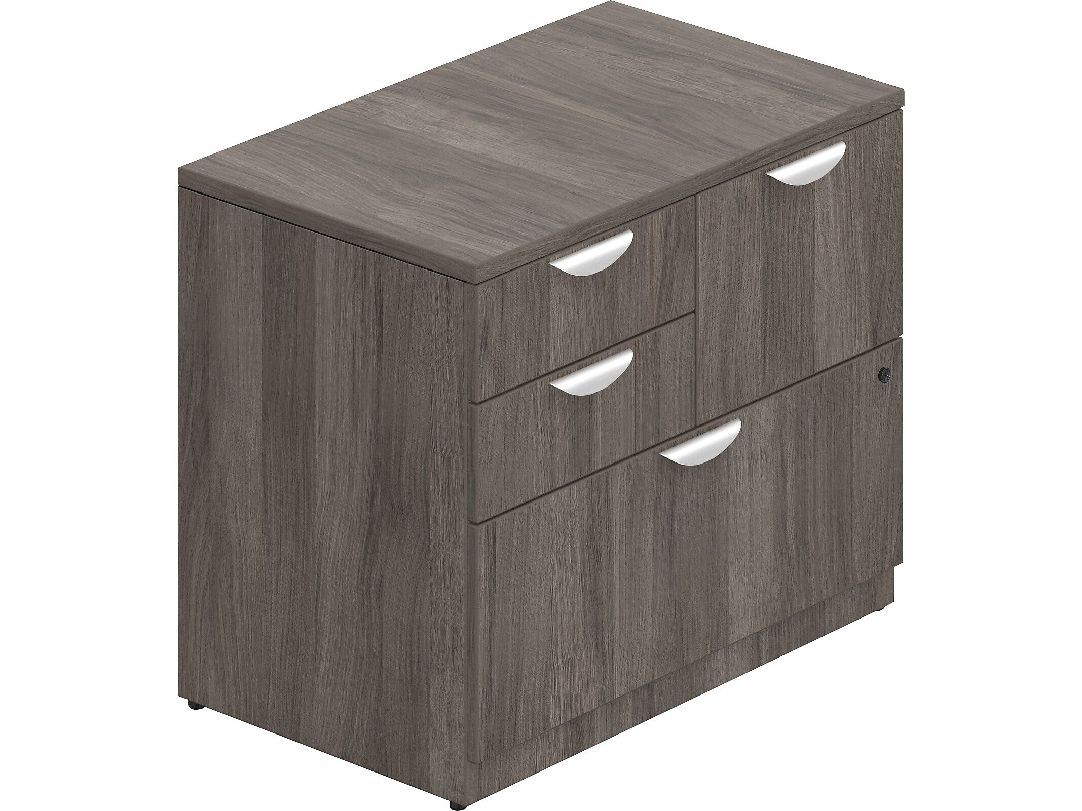 Offices To Go 29.5" Laminate Mixed Storage Unit with Lock with 4 shelves, Artisan Gray (TDSL3622MSF-AGL)