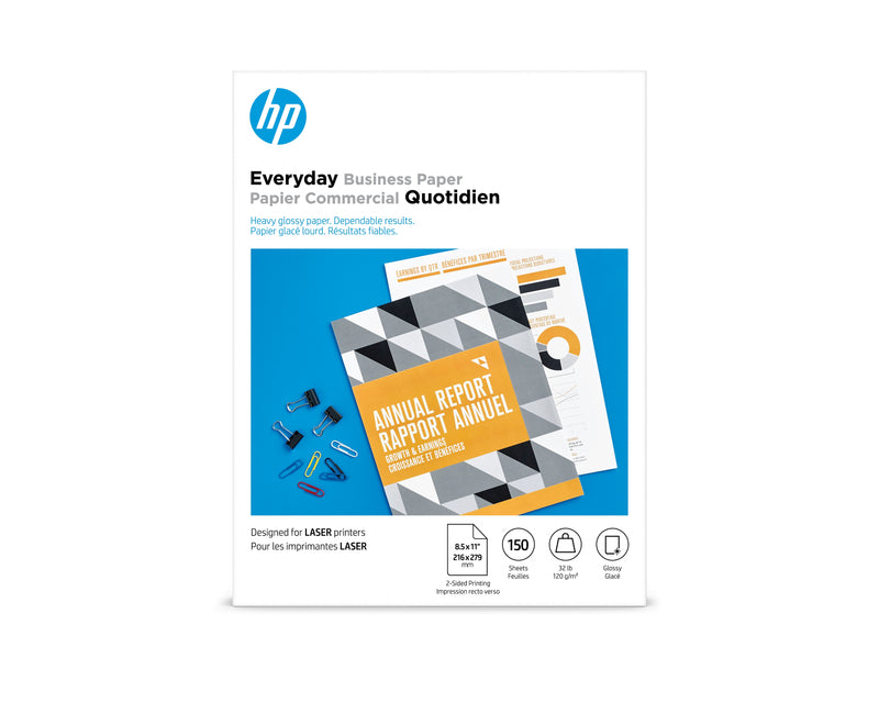 HP Everyday Business Glossy Photo Paper, 8.5" x 11", 150 Sheets/Pack (4WN08A)