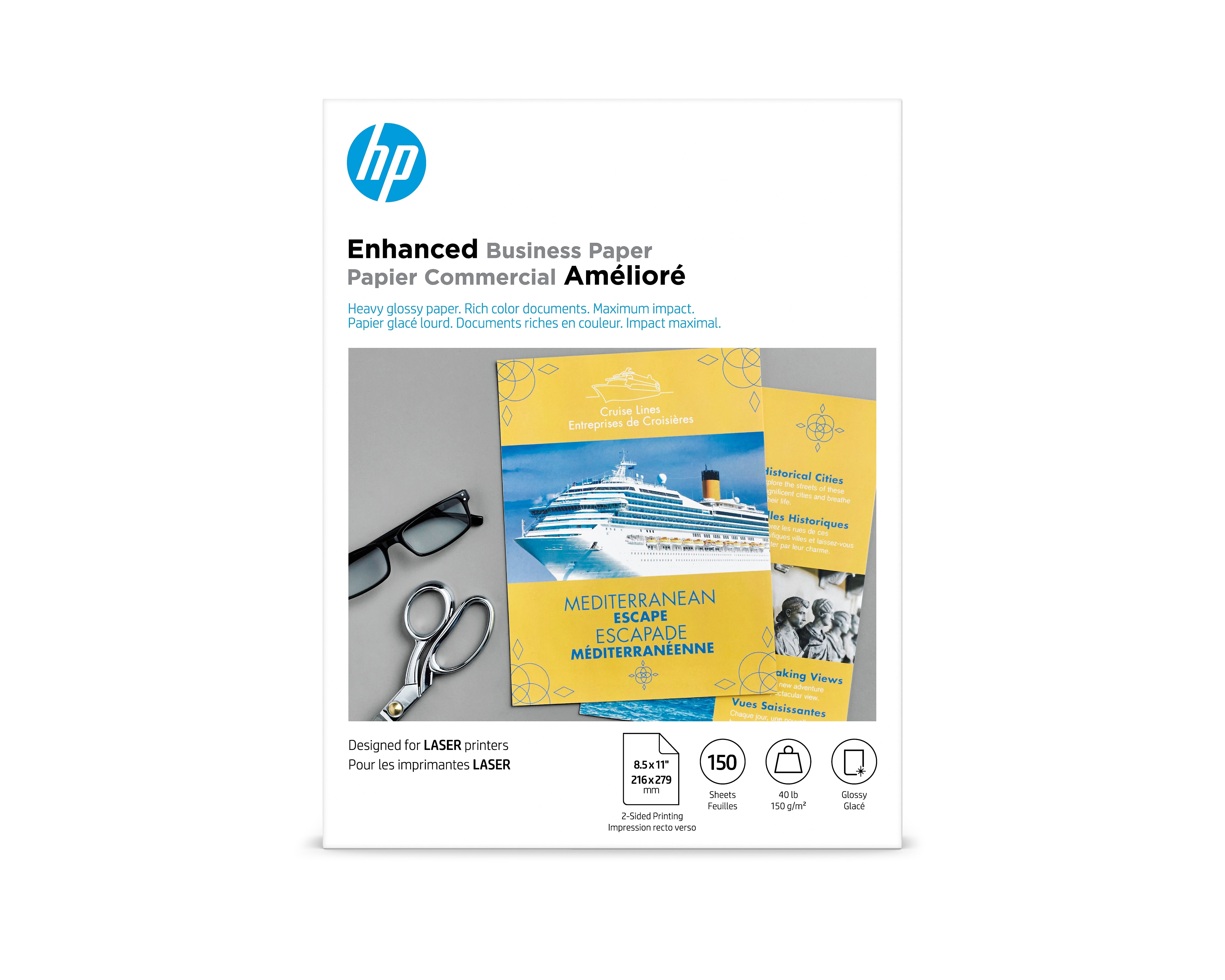 HP Enhanced Glossy Business Paper, 8.5" x 11", 150 Sheet/Pack (Q6611A)