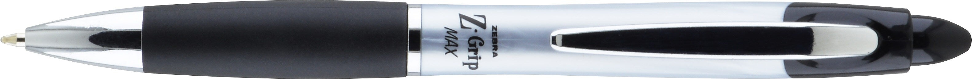 Zebra Z-Grip Max Retractable Ballpoint Pen, Medium Point, 1.0mm, Black Ink, Dozen (22410)