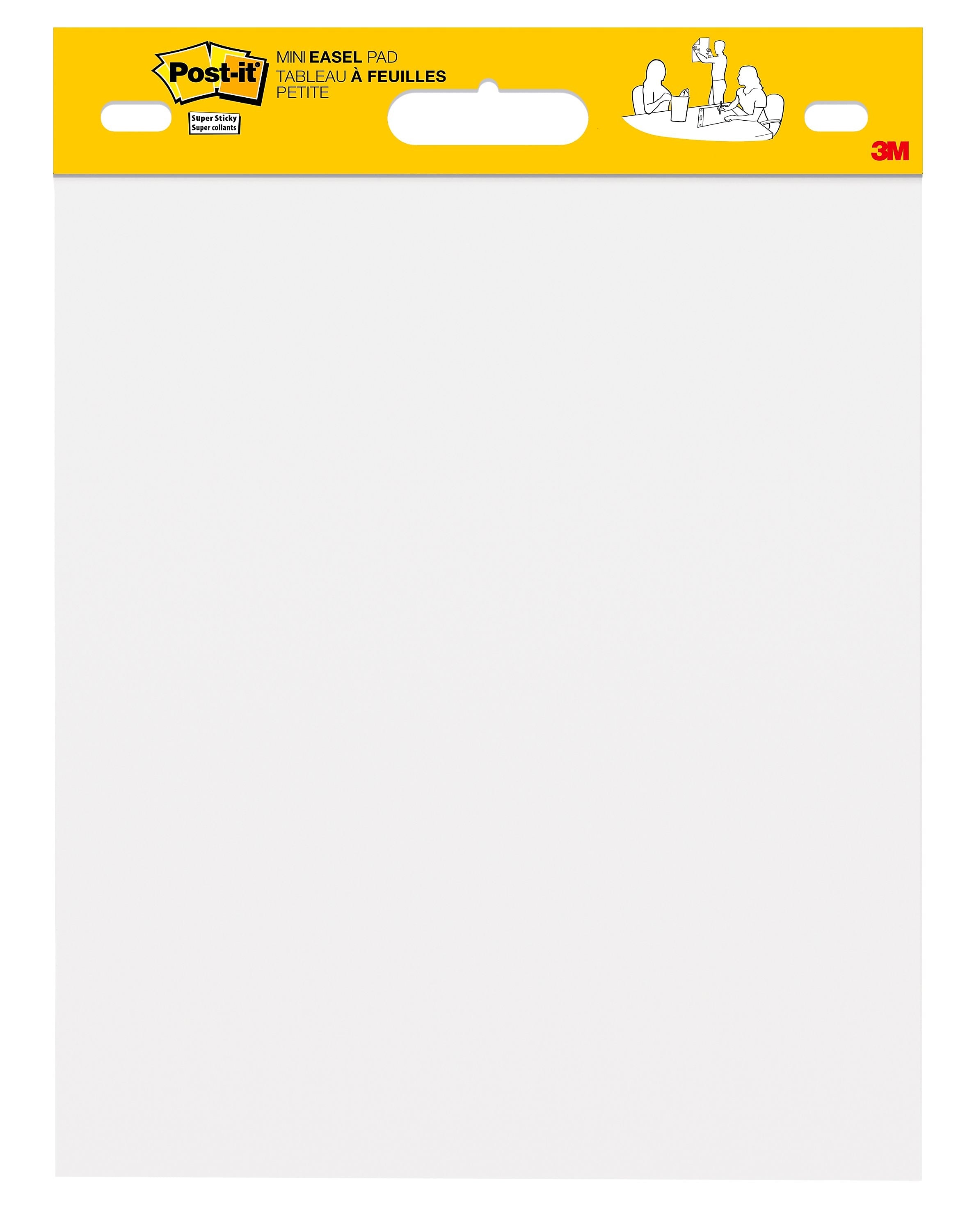 Post-it® Super Sticky Mini Easel Pad, 15" x 18",  White,  20 Sheets/Pad, 2 Pads (577SS)