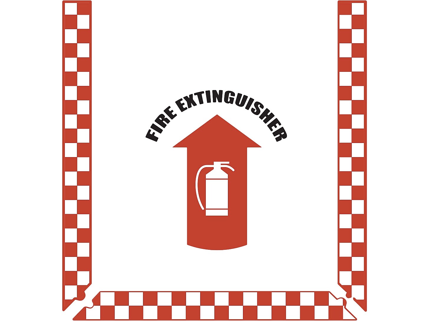 Stop-Painting Fire Extinguisher Arrow Rubber Safety Floor Sign, 17.5"Dia., Red/White, Each (IN-40-960)