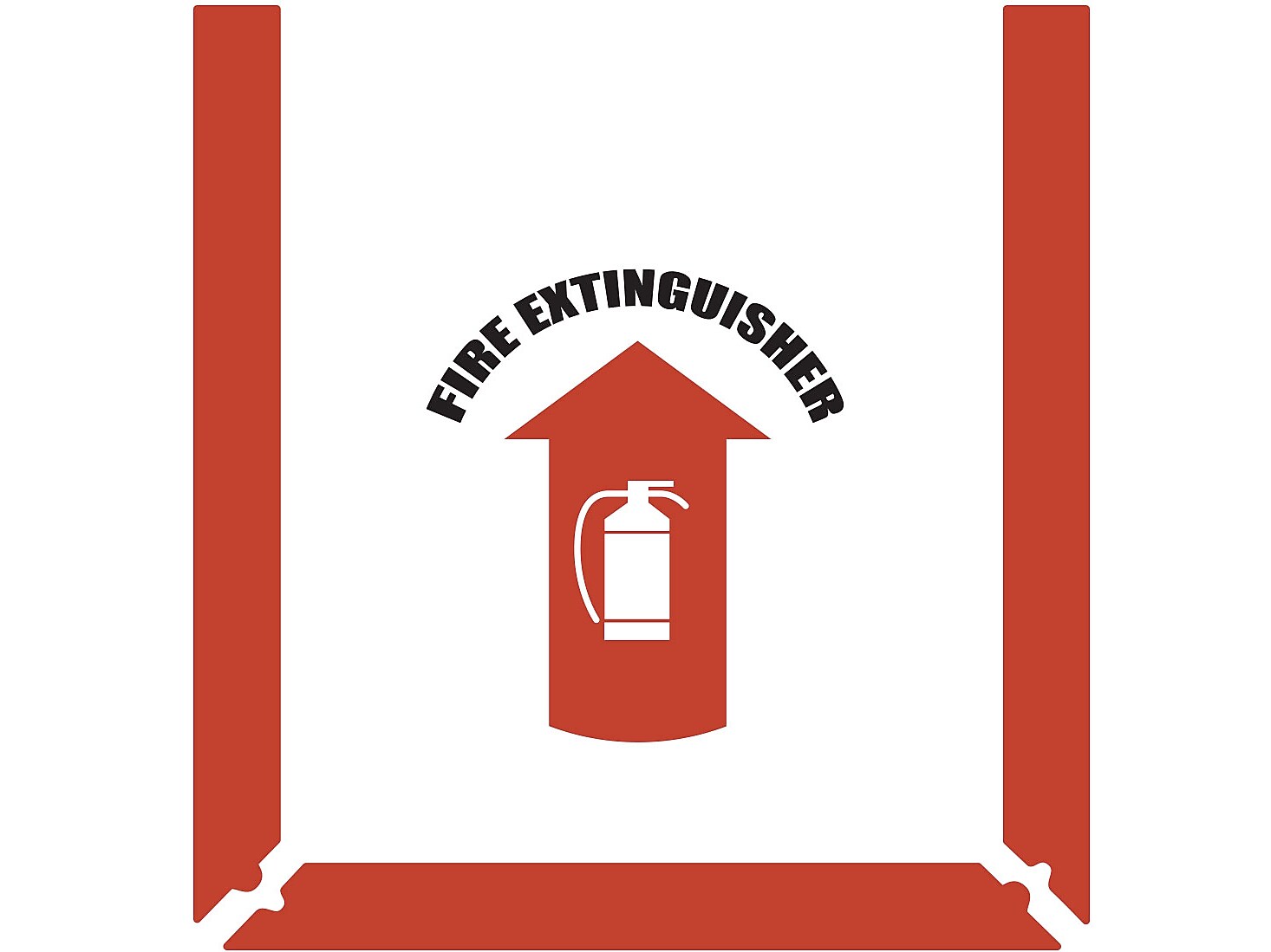 Stop-Painting Fire Extinguisher Arrow Rubber Safety Floor Sign, 17.5"Dia., Red/White (IN-40-935)