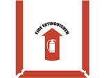 Stop-Painting Fire Extinguisher Arrow Rubber Safety Floor Sign, 17.5"Dia., Red/White (IN-40-935)