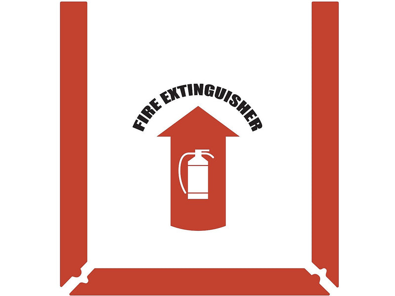 Stop-Painting Fire Extinguisher Arrow Rubber Safety Floor Sign, 17.5"Dia., Red/White (IN-40-935)