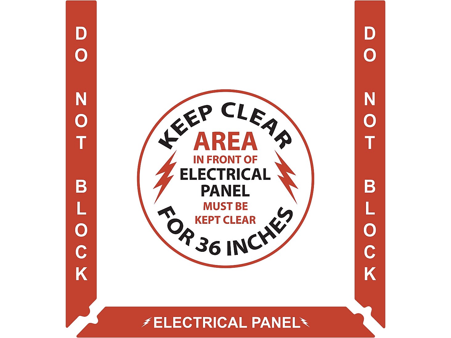 Stop-Painting Superior Mark Electrical Floor Sign Kit, White/Black/Red (IN-40-956)