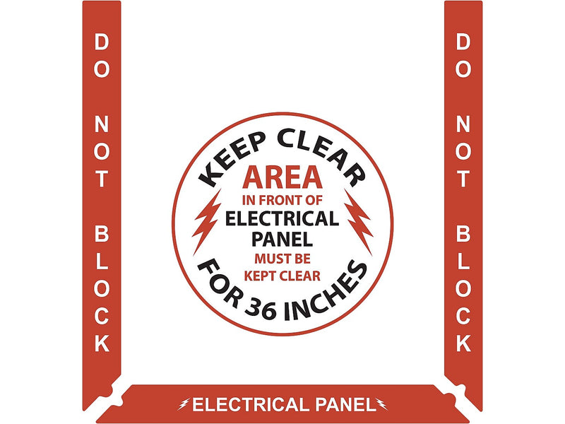 Stop-Painting Superior Mark Electrical Floor Sign Kit, White/Black/Red (IN-40-956)
