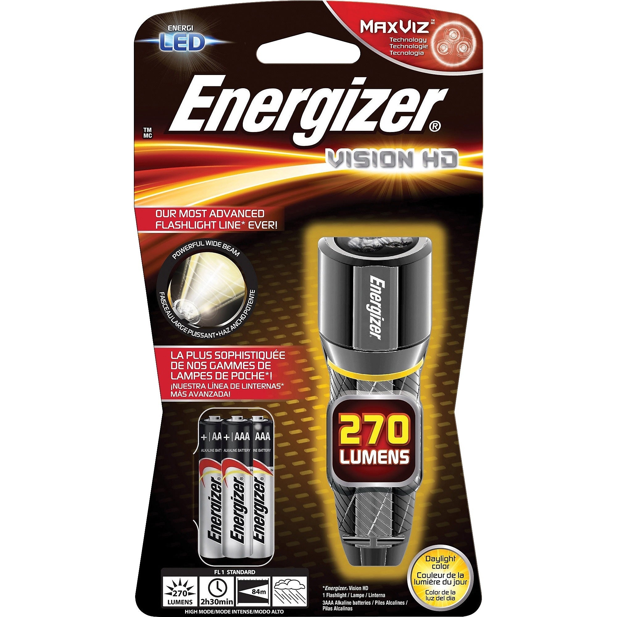 Energizer Vison HD Performance 3.86" Metal Flashlight 270 Lumens (EPMHH32E)