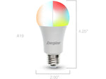 Energizer Connect Smart LED Bulb, Multi-White and Multi-Color, A19 (EAC2-1003-RGB)