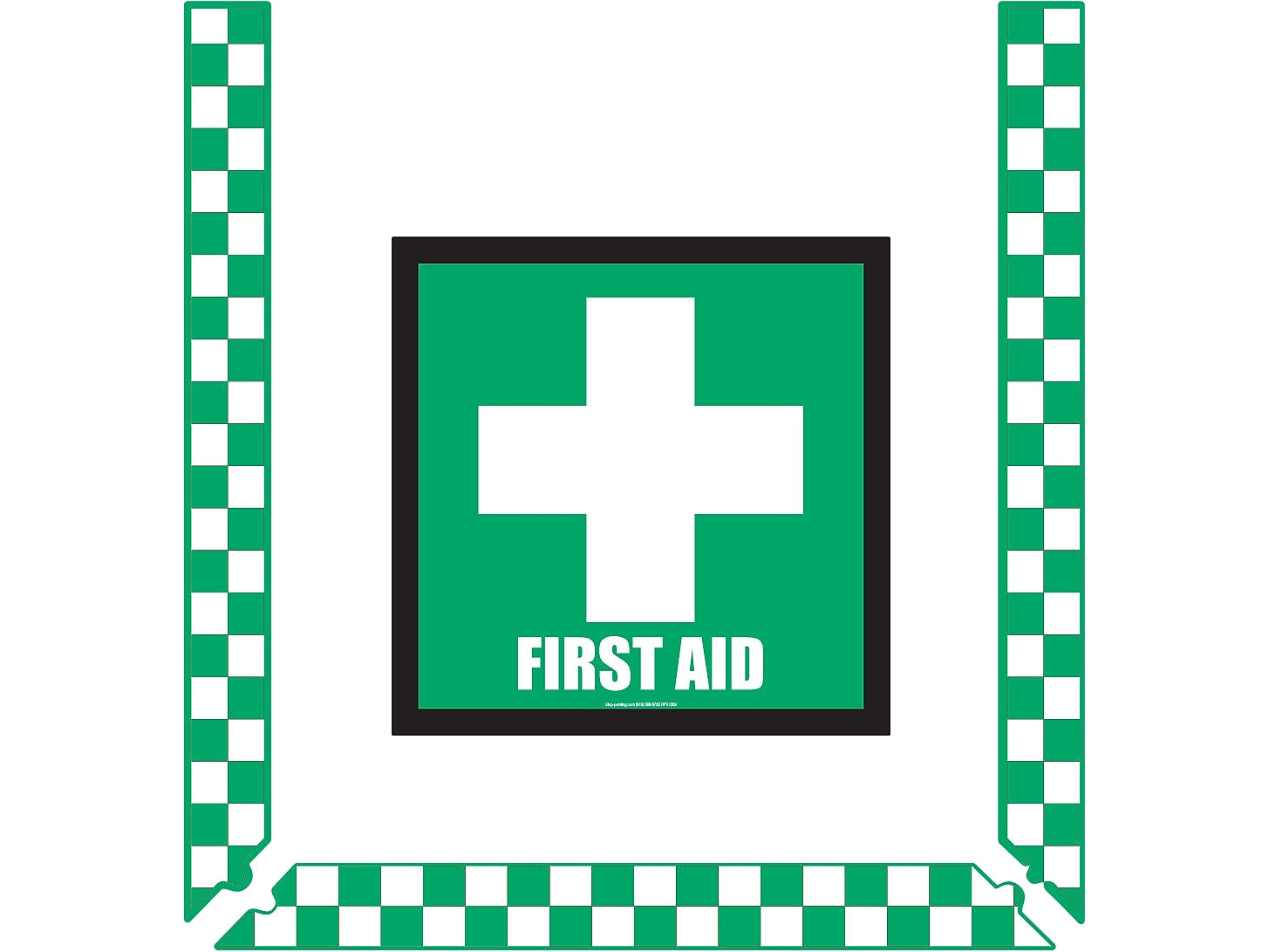 Stop-Painting Superior Mark First Aid Floor Sign Kit, Green/White/Black (IN-40-962)