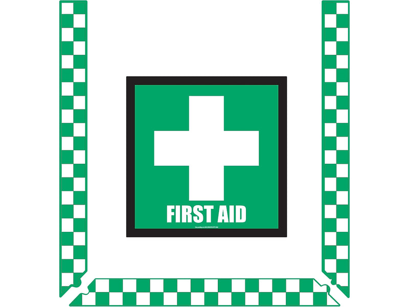 Stop-Painting Superior Mark First Aid Floor Sign Kit, Green/White/Black (IN-40-962)