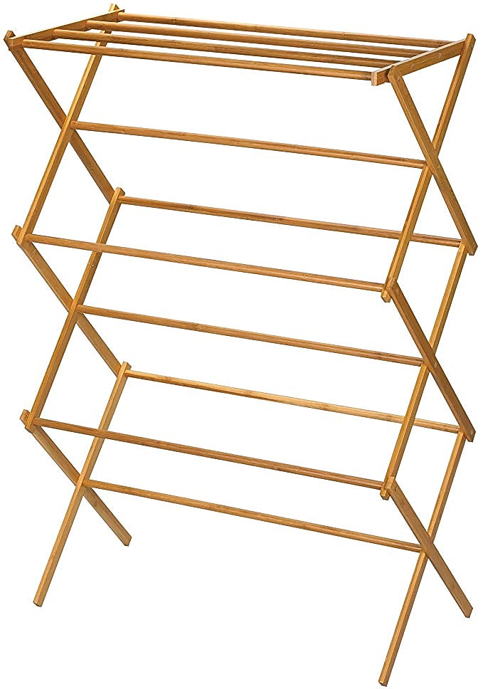 Household Essentials Expandable Bamboo Drying Rack, Brown (6524)