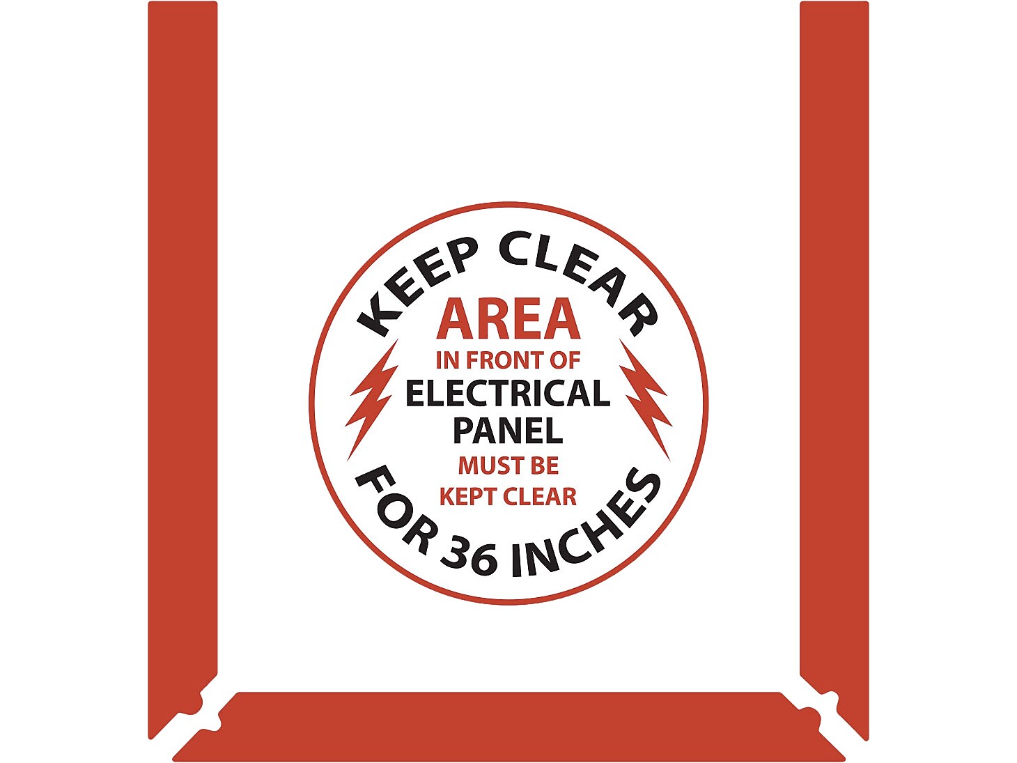 Stop-Painting Superior Mark Electrical Floor Sign Kit, White/Black/Red (IN-40-931)
