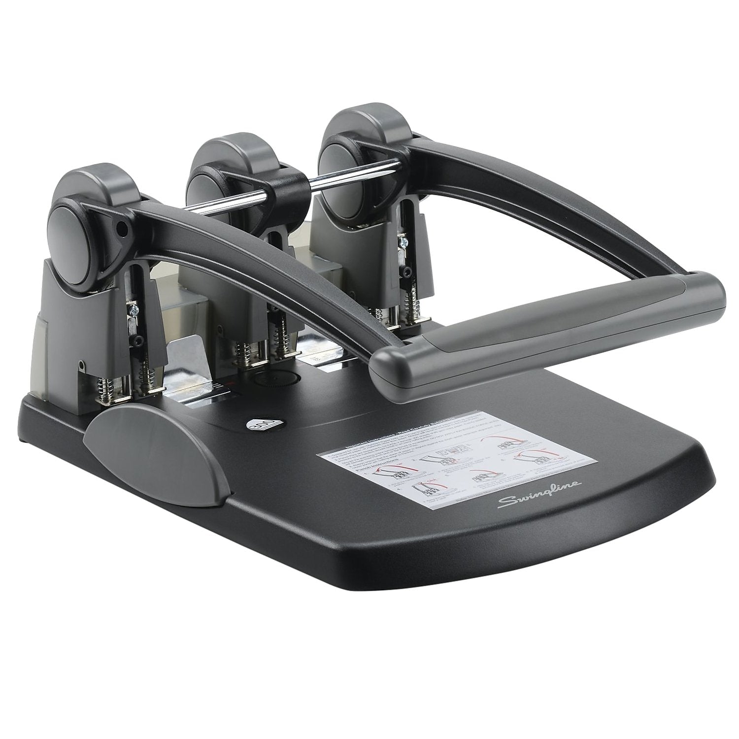 Swingline Extra High Capacity 3-Hole Punch, 300 Sheet Capacity, Black/Gray (A7074194)