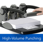 Swingline Extra High Capacity 3-Hole Punch, 300 Sheet Capacity, Black/Gray (A7074194)