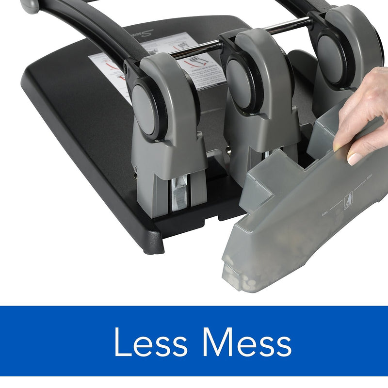 Swingline Extra High Capacity 3-Hole Punch, 300 Sheet Capacity, Black/Gray (A7074194)