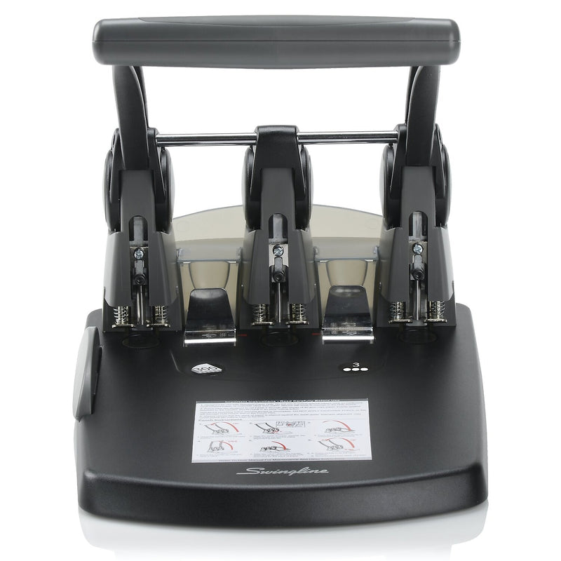 Swingline Extra High Capacity 3-Hole Punch, 300 Sheet Capacity, Black/Gray (A7074194)