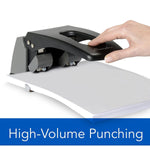 Swingline High Capacity 2-Hole Punch, 100 Sheet Capacity, Black/Gray (A7074190)