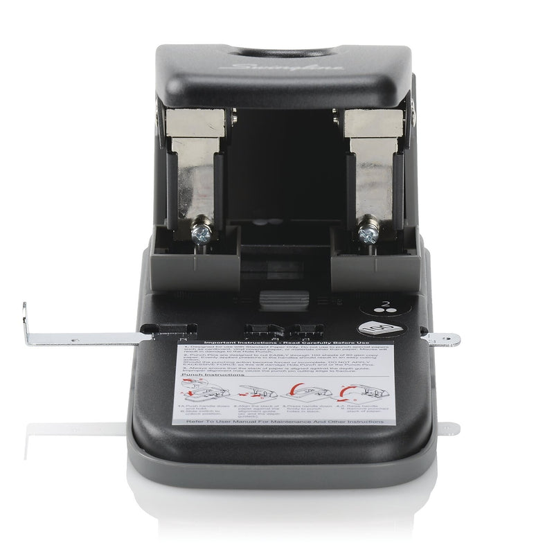 Swingline High Capacity 2-Hole Punch, 100 Sheet Capacity, Black/Gray (A7074190)