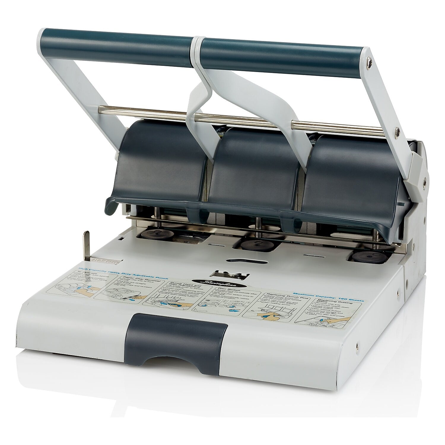Swingline High Capacity Desktop Adjustable Hole Punch, 160 Sheet Capacity, Gray (74650)